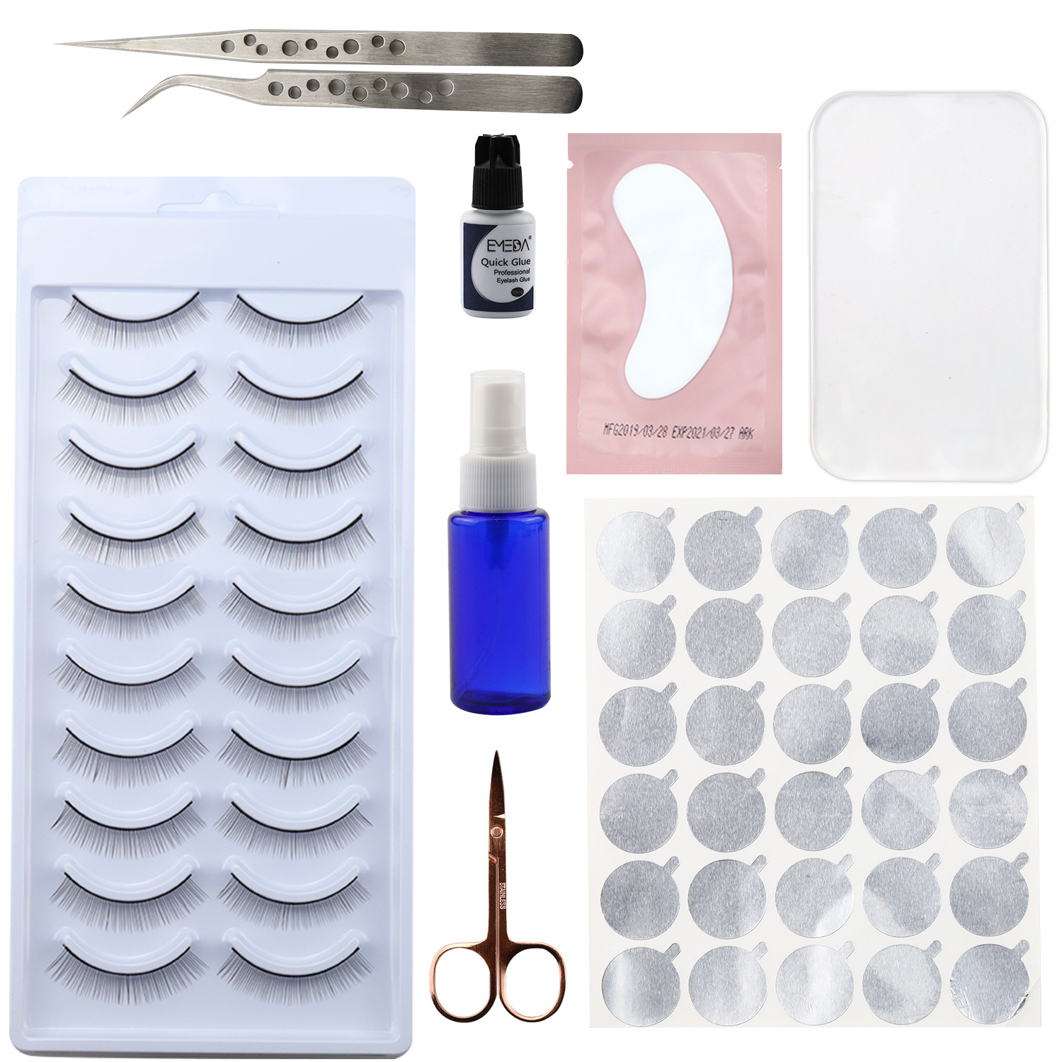 Super set 4 trays Individual premade volume easy fan classic mink silk eyelashes extension professional set with 20 items tools