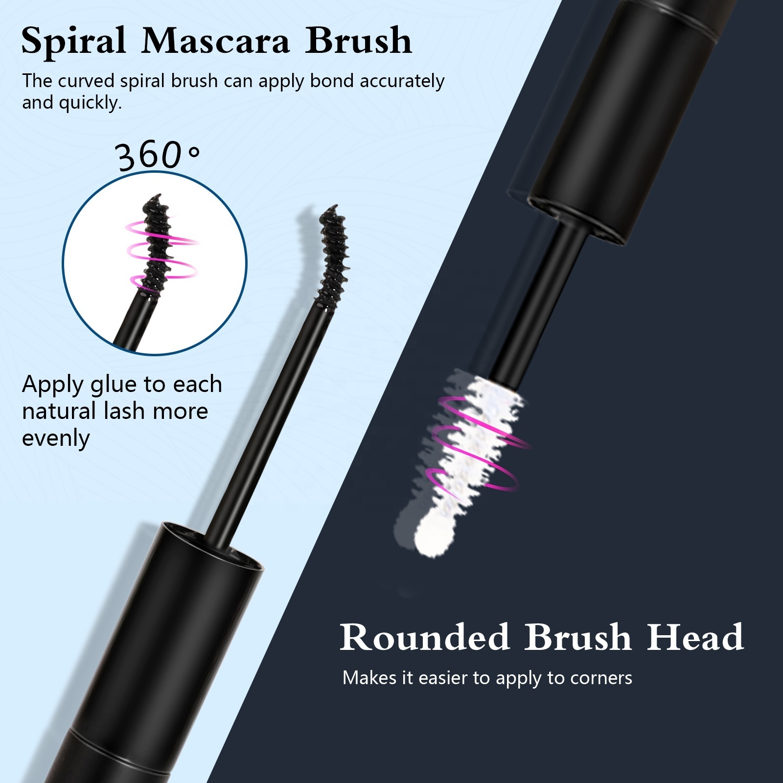 EMEDA Custom 2 In 1 Duel Lash Bond And Sealant Mascara  brush strong hold 10 Day Lash Glue Waterproof Diy Segment Lashes