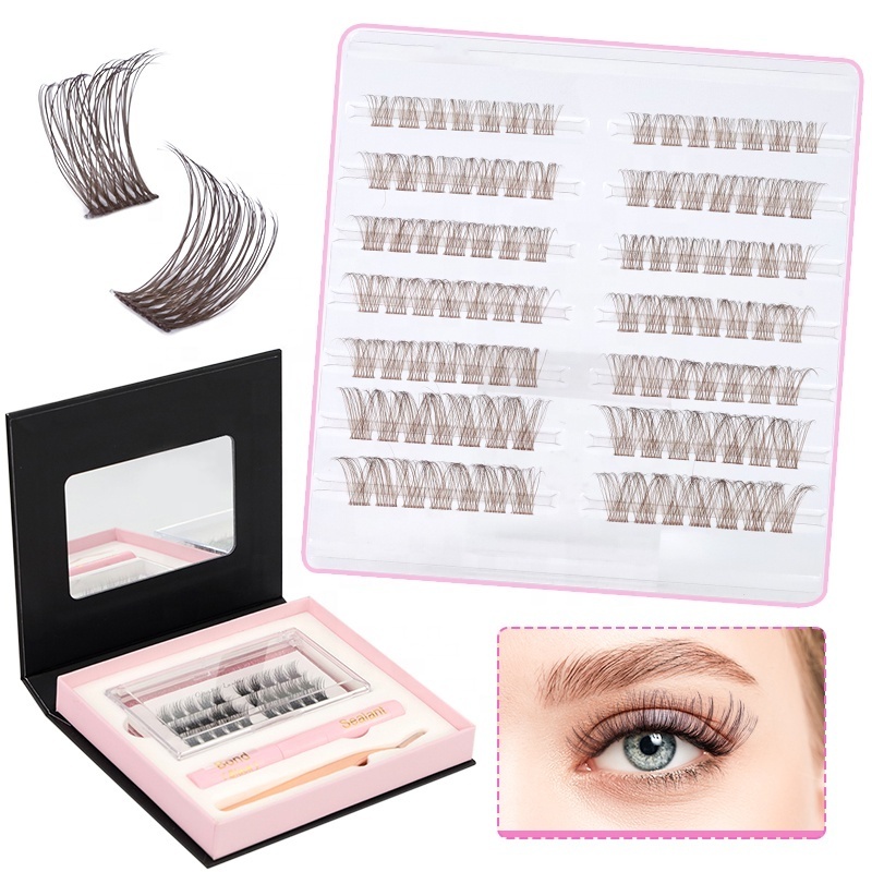 XL tray 320Pcs Cluster Lashes 30D 40D 50D 60D C D Curl Lash Clusters Mix 8-16mm Individual Eyelashes DIY Lash Extension Kit