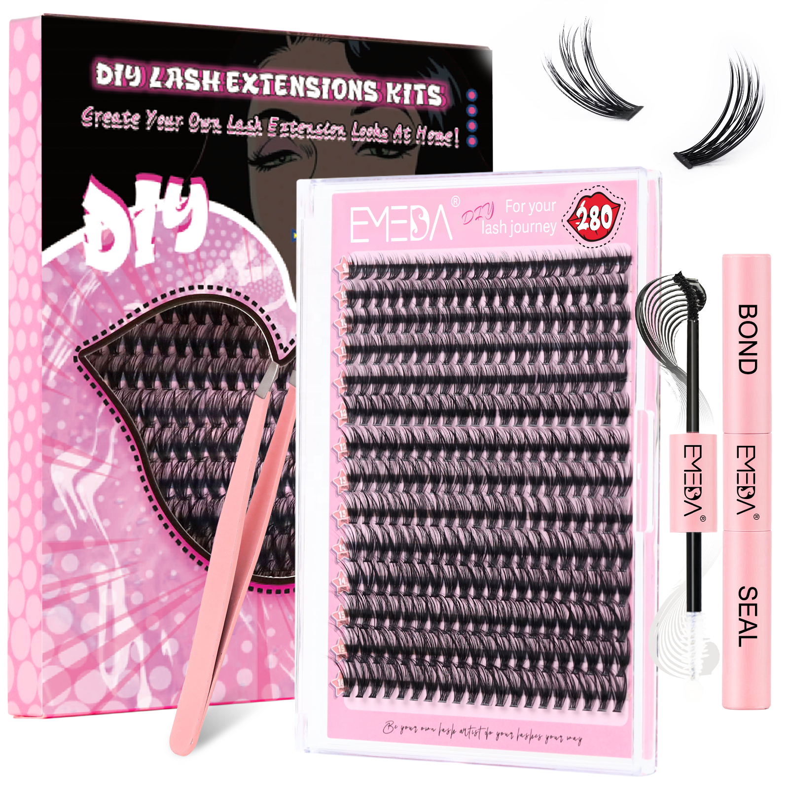 wholesale segmented lashes strip eyelash cluster lashes DIY lash extension glue last 10 days