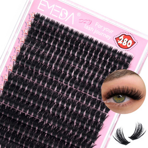 custom diy lash extension fluffy mink eyelash cluster lash kit private label box packaging individual clusters glue wholesale