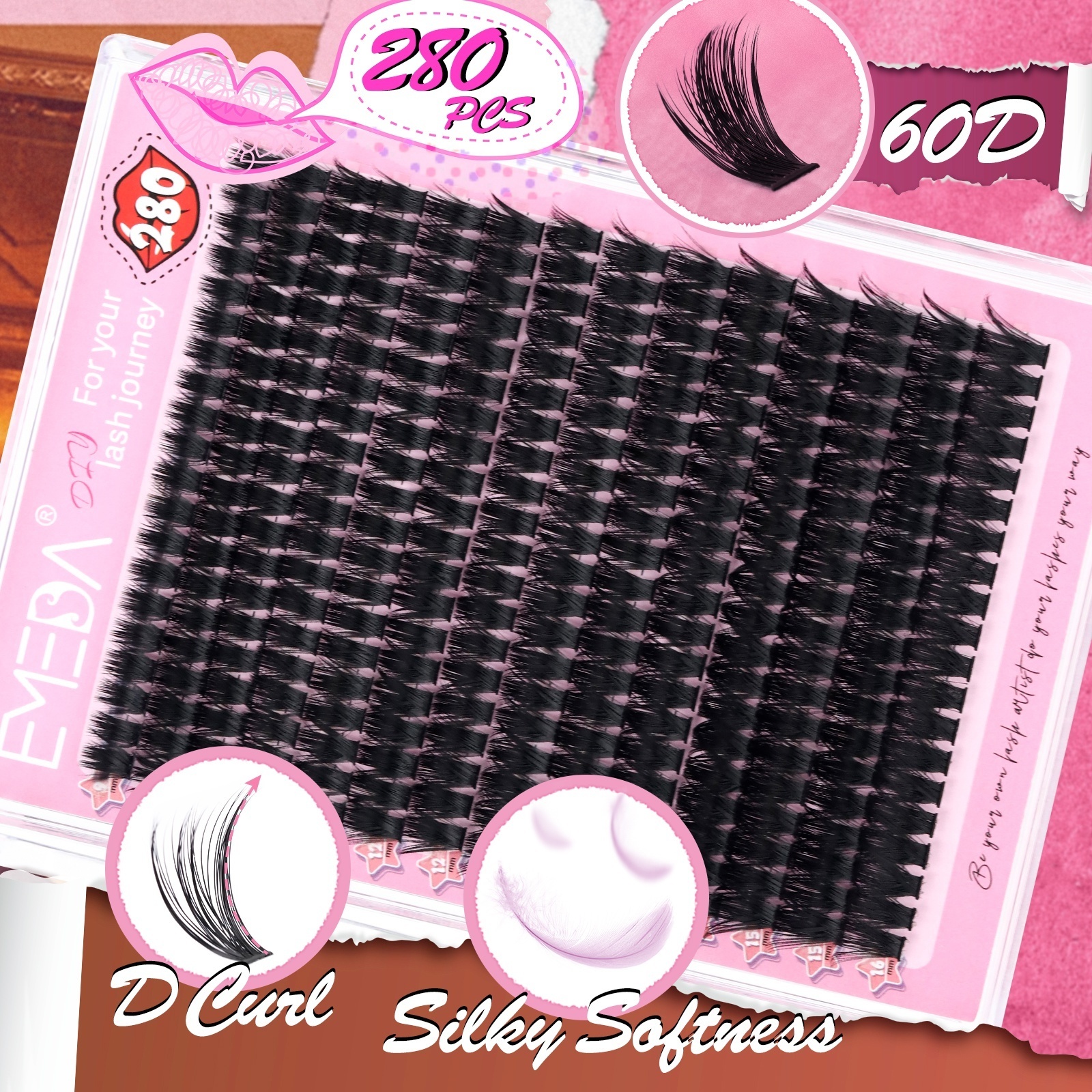 custom diy lash extension fluffy mink eyelash cluster lash kit private label box packaging individual clusters glue wholesale