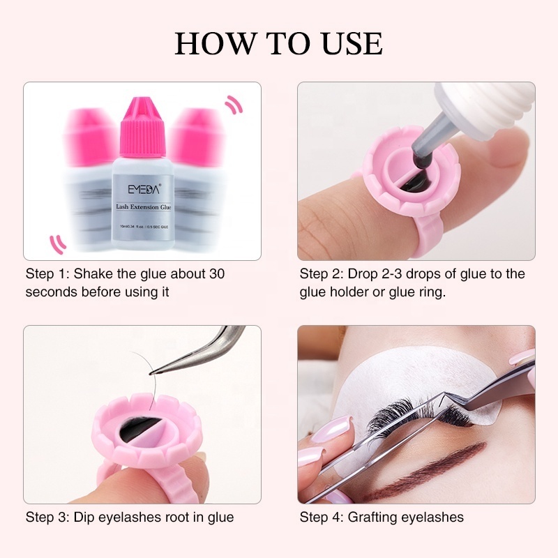 Hot Selling Eyelash Extension Glue Super Strong Long Lasting Individual Eyelashes Adhesive Private Label