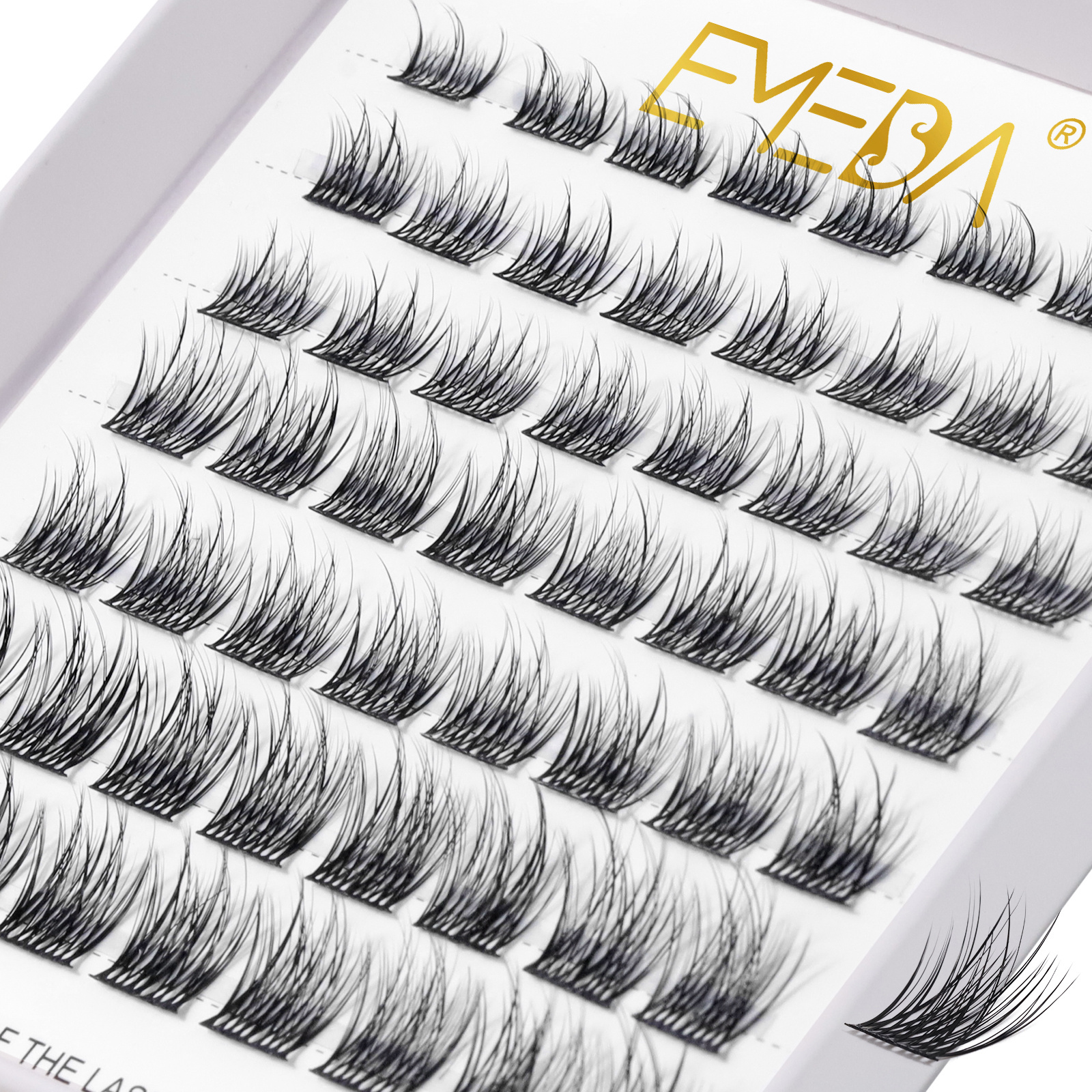 XL tray cat eye fluffy diy segment lash extension kit Cluster lashes private label glue kit packaging custom wholesale