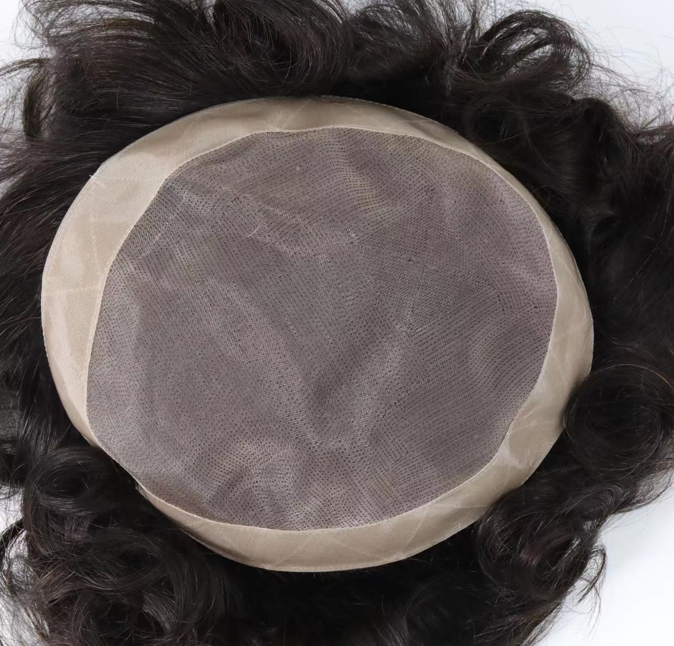 Wholesale High Quality Replacement System Glue Capillary Prosthesis Fine Mono Lace 100% Indian Wigs Human Hair Patch Men Toupee