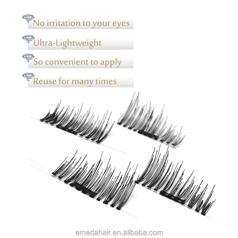 Synthetic fiber magnet lashes Magnetic False Eyelashes