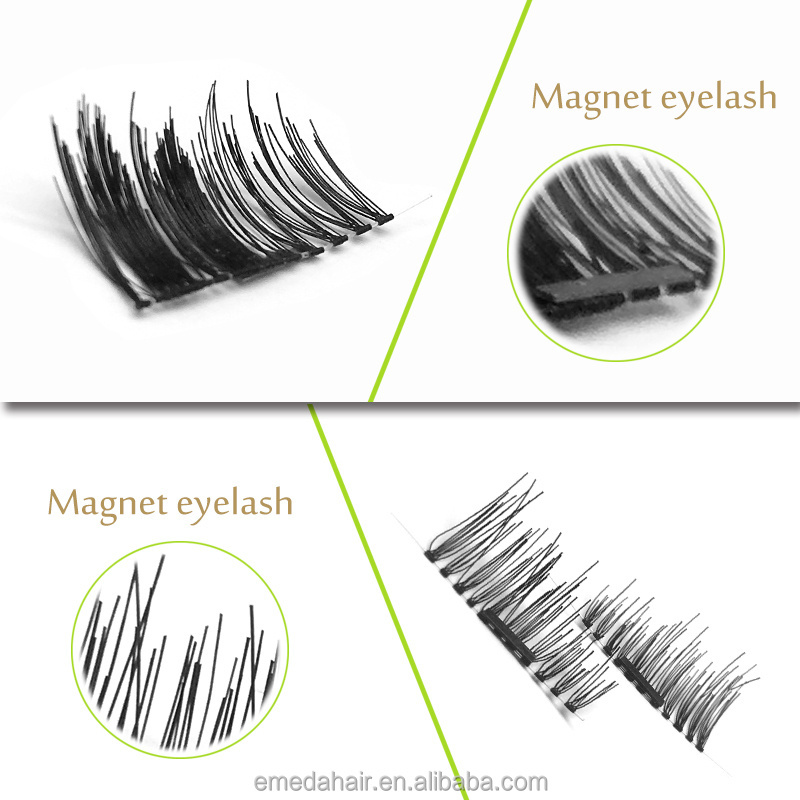 Synthetic fiber magnet lashes Magnetic False Eyelashes