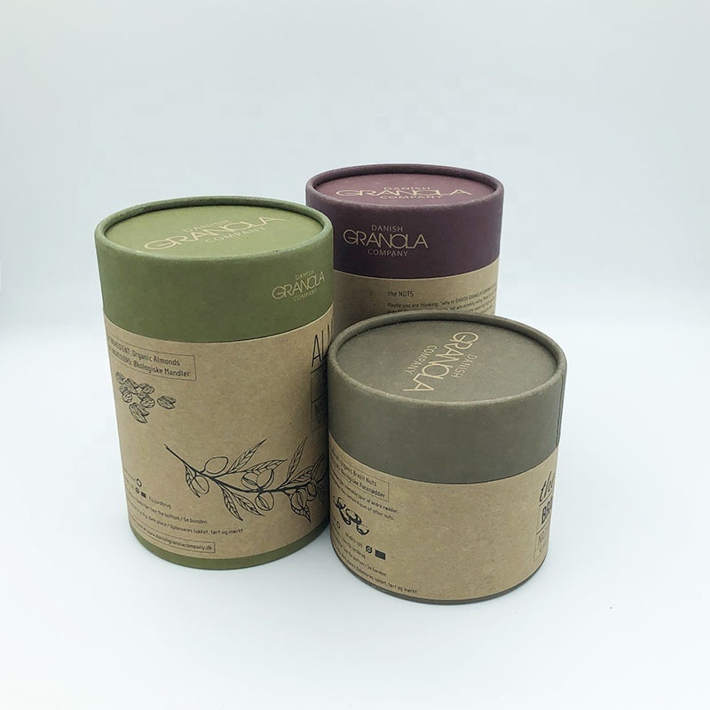 Bio-friendly Telescoping Paper Tube Custom Food Grade Canister Recyclable Tea Packaging