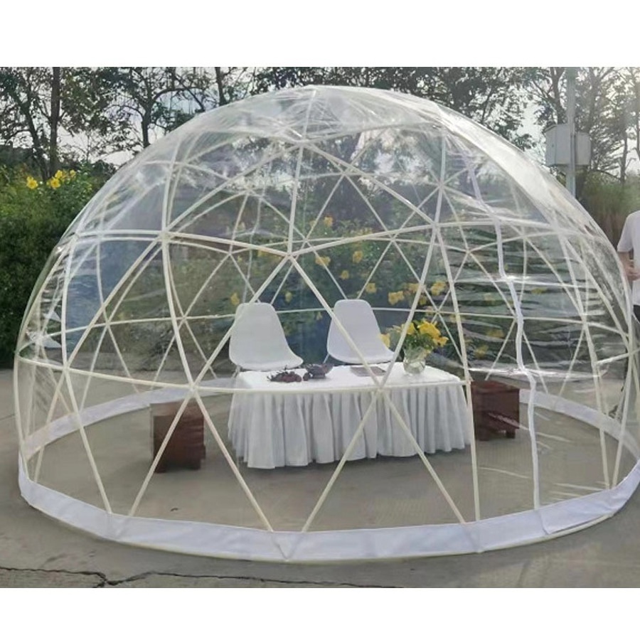 Waterproof Outdoor transparent 6-8 person camping Geodesic Dome tent Small pvc clear plastic garden Igloo Dome tents for sale