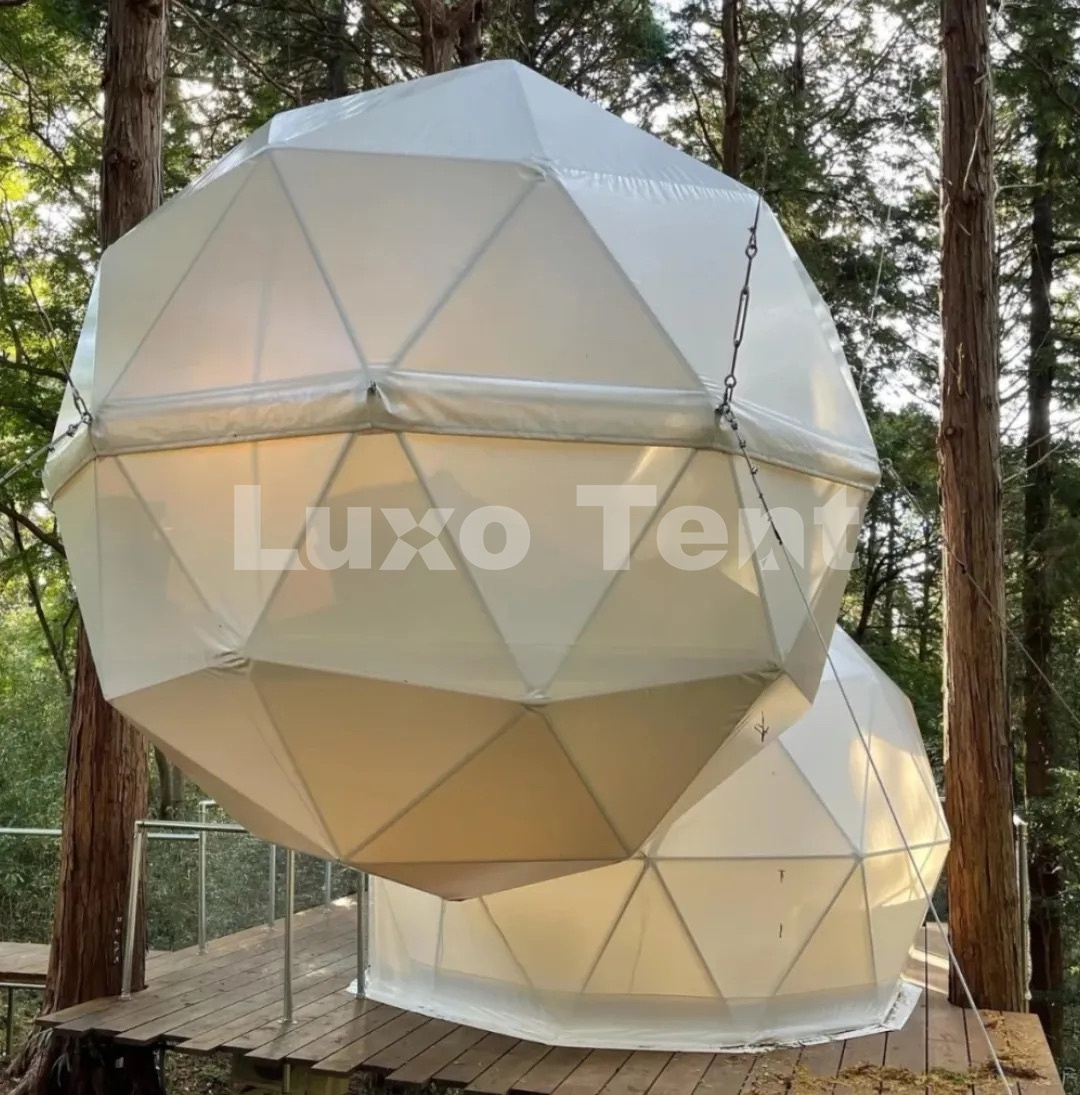 Glamping swing tensil tree hanging tent tree housed dome tent