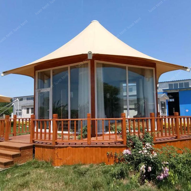 Luxury Villa House Tensile Membrane Structure Polygon Resort Hotel Tent Prefab Affordable House Tent