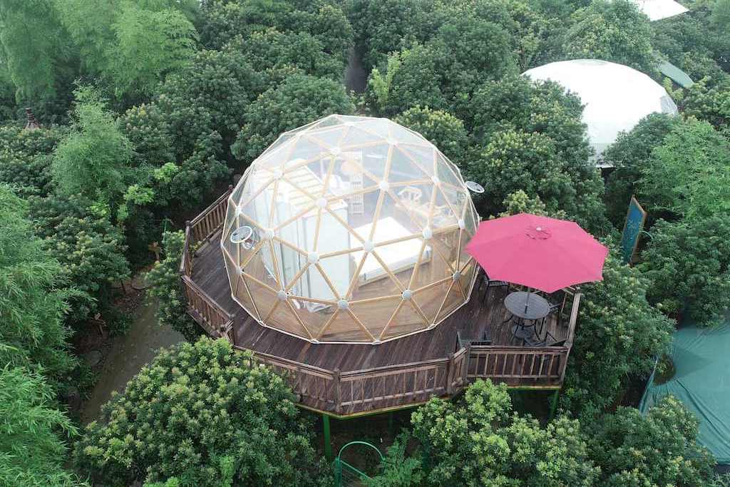 luxury hotel glass glamping dome tent with bathroom cover dome geodesic transparent dome tent outdoor