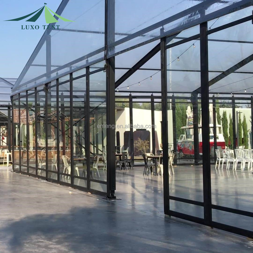 outdoor permanent black frame glass marquee canopy tent cabana tent for wedding 20x30 20x40 20x50 1000 people