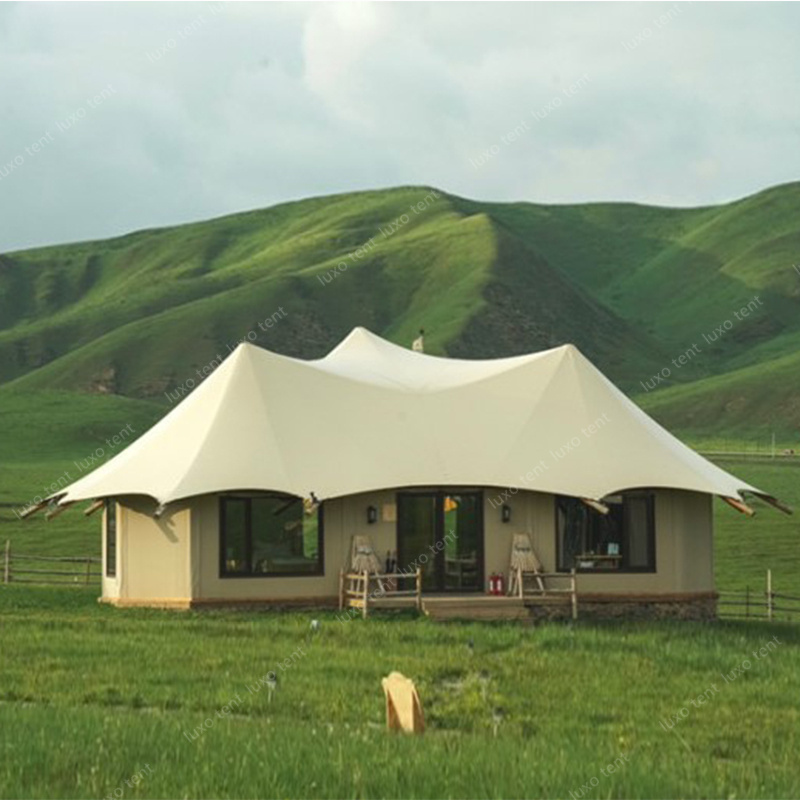 Luxury Villa House Tensile Membrane Structure Polygon Resort Hotel Tent Prefab Affordable House Tent