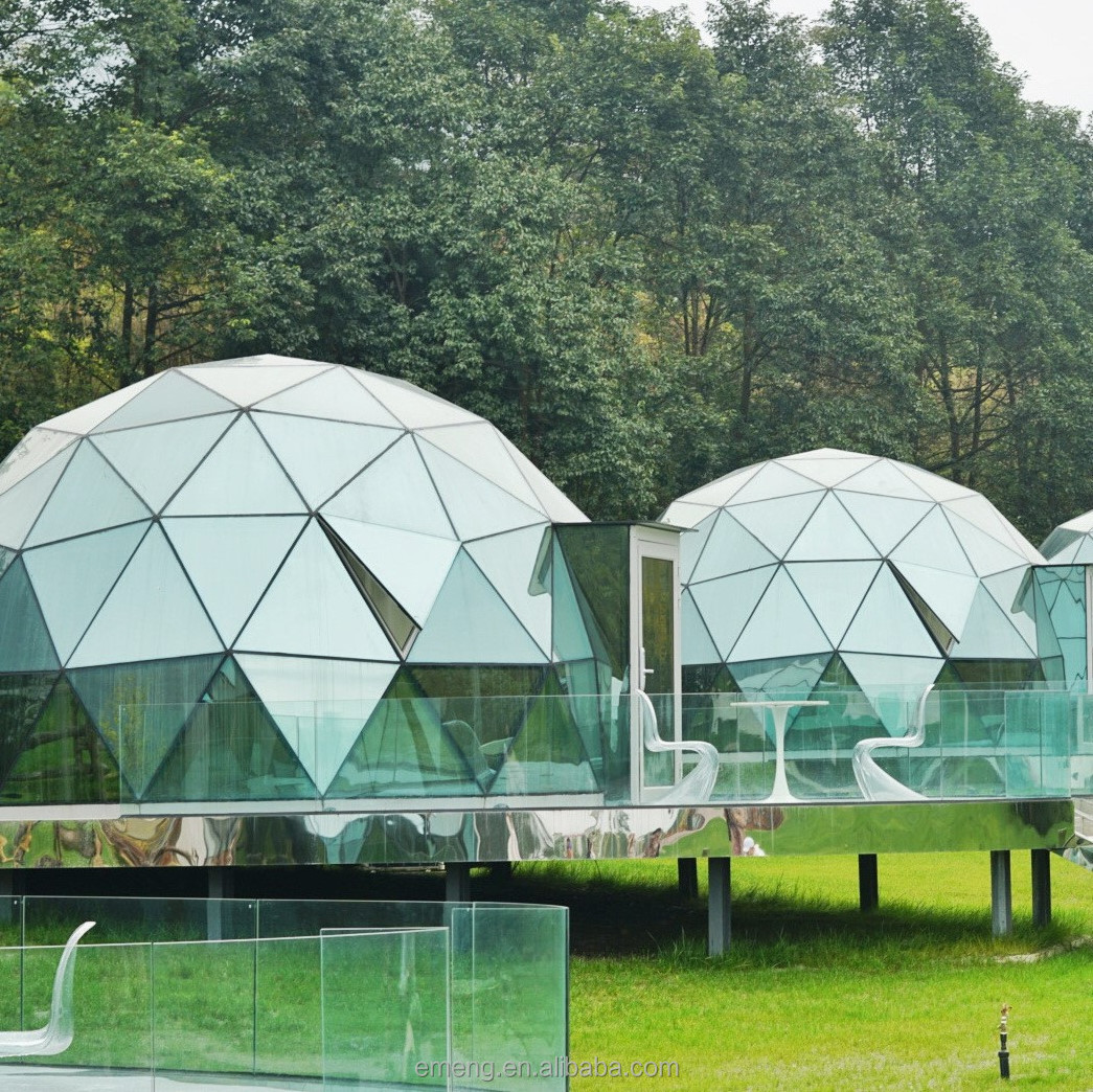 Geodesic Igloo glass hotel 6m 8m 10m Transparent Garden Sphere dome Tent Camping glamping house hotel restore tent