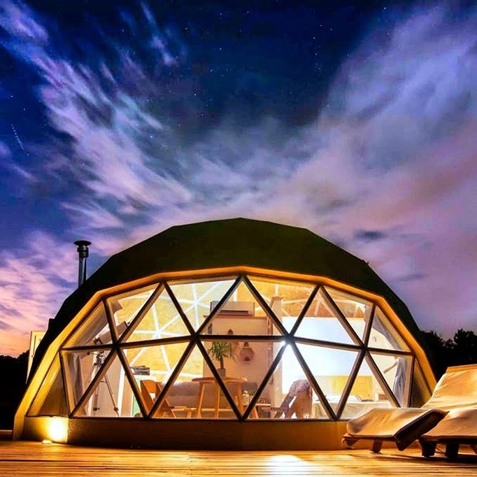 waterproof and fireproof glamping hotel dome tent geodesic camping house resort