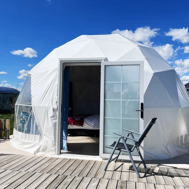 Luxury PVC  Roof Heated Eco Prefab Transparent Geodesic Hotel Glamping House Desert Round Dome Tent For Camping