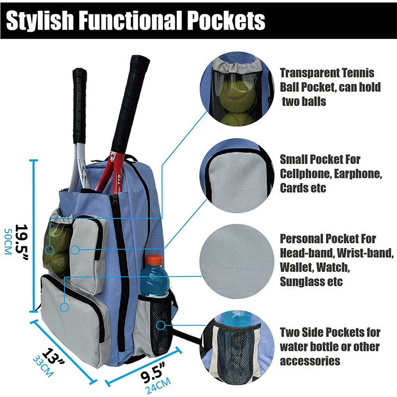 Tennis bag Single shoulder crossbody backpack Men's and women's sports badminton bag Youth racket bag