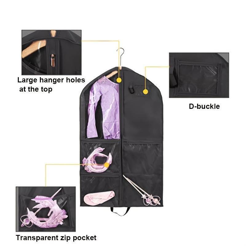 Waterproof clothing dustproof storage Pvc transparent cover garment bag gymnastics custom dance dress