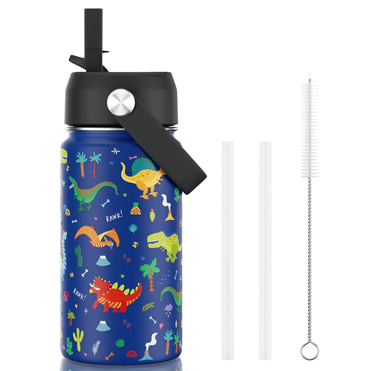 Wholesale Custom 3D/5D Printing Pattern 12oz Portable Stainless Steel Sports Vacuum Insulated Water Bottle for Kids Drinking