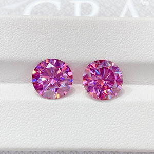 Wholesale Round Brilliant Cut Lab Created Pink D Color VVS Loose Moissanite Diamond Synthetic Gemstone For Jewelry Making