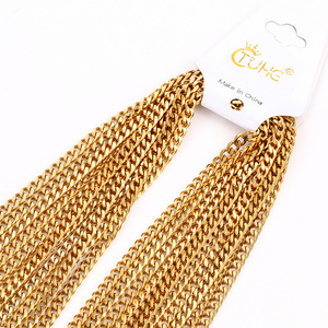 In Stock Wholesale Jewelry Price Stainless Steel Rope Chain 18K Gold Plated Filled Thin Necklace Franco Snake Cuban Link Chains