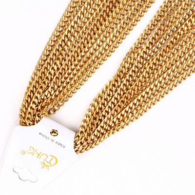 In Stock Wholesale Jewelry Price Stainless Steel Rope Chain 18K Gold Plated Filled Thin Necklace Franco Snake Cuban Link Chains