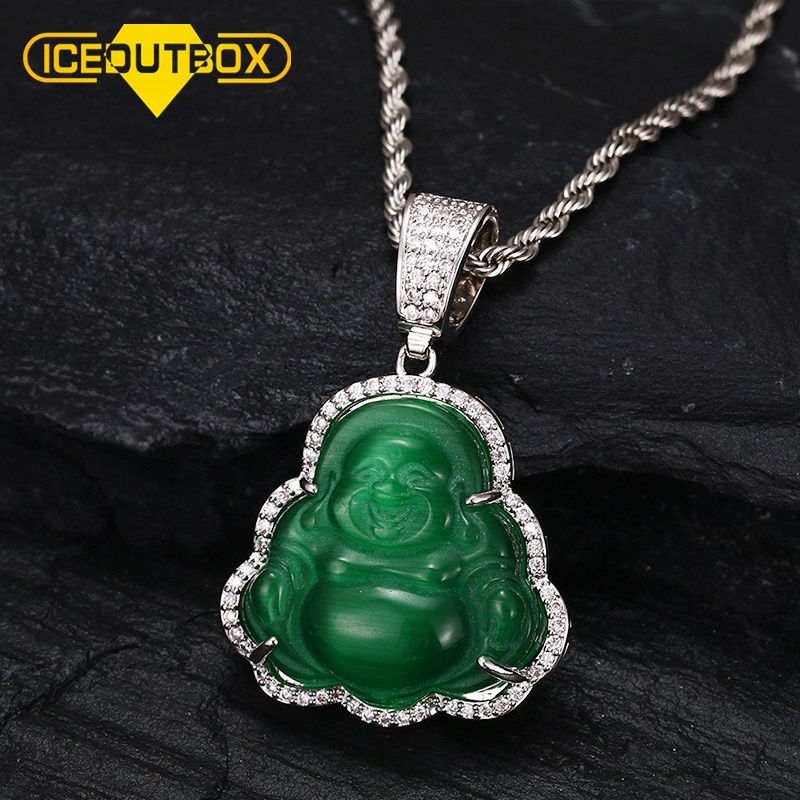 Jewelry Personalized New Crystal Laughing Religious Jade Buddha Pendant Colorful Necklace Pendants Jewelry