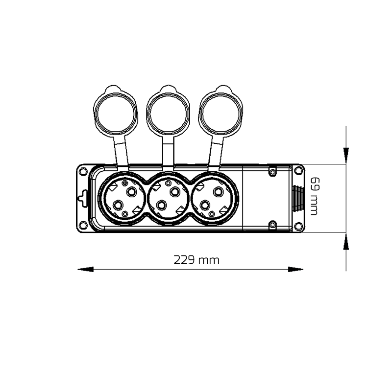 3x socket outlet