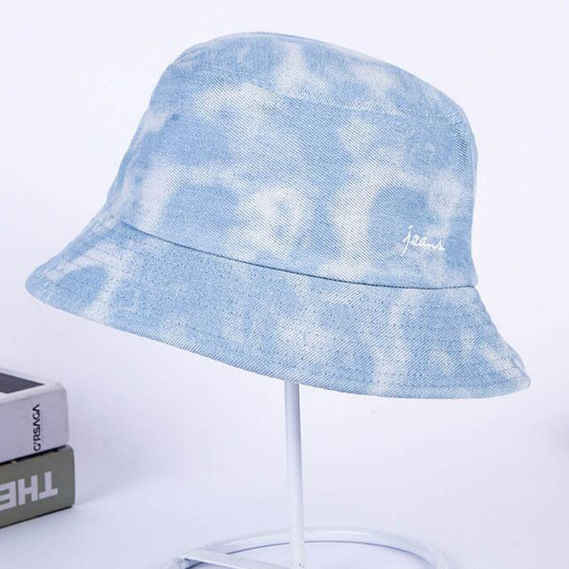 Autumn And Winter New Korean Version Glitter Jean Fisherman's Hat Men's Flat Top Folding Bucket Hat