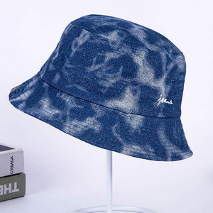 Autumn And Winter New Korean Version Glitter Jean Fisherman's Hat Men's Flat Top Folding Bucket Hat