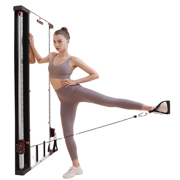 Adjustable against the wall functional trainer home gym fitness mirror Cable Crossover Machine