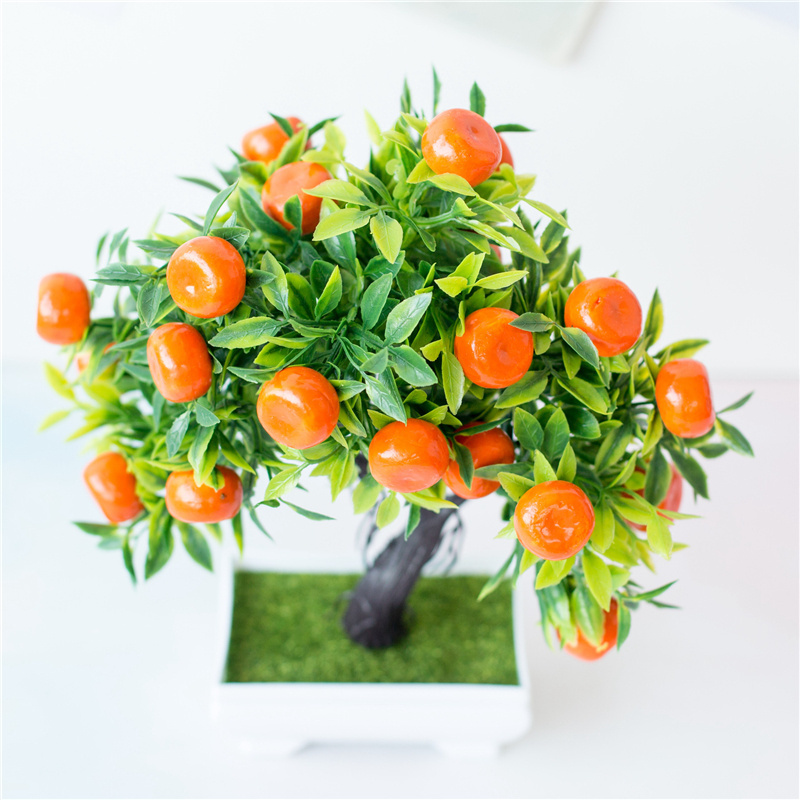 Chinese Style Orange Tree Bonsai Mini Table Tangerine Fruits Tree Potted