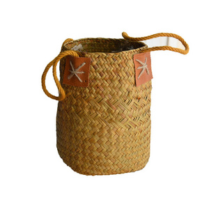 2022 New Hot Sale Storage basket Sea Grass Storage Basket Natural Sea grass Laundry Basket for Table Flower Decor