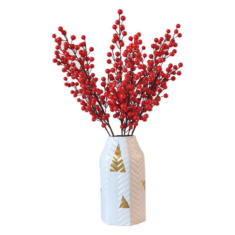 Wholesale Cheap  Price Artificial Red Berry Holly Decoration Christmas Holly Berry Branch