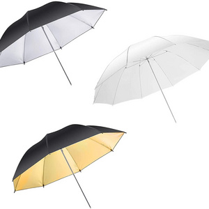 33"84cm Photographic Equipment Soft Umbrella Black/Gold Black/Silver  White For Photo Studio