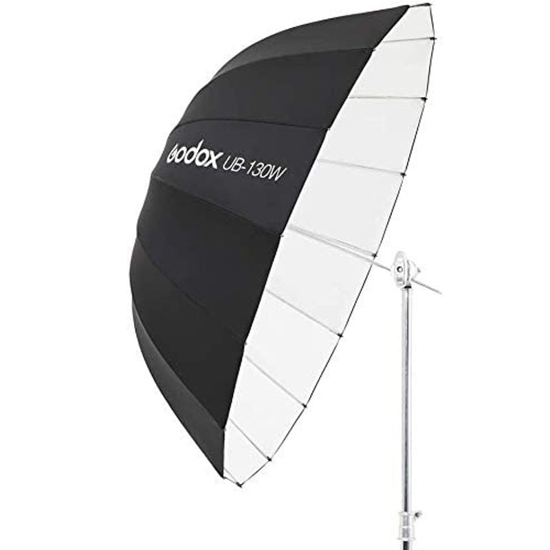 Godox UB-130W 51in 130cm Parabolic Black White Reflective Umbrella Studio Light Umbrella with Black Silver Diffuser Cover Cloth