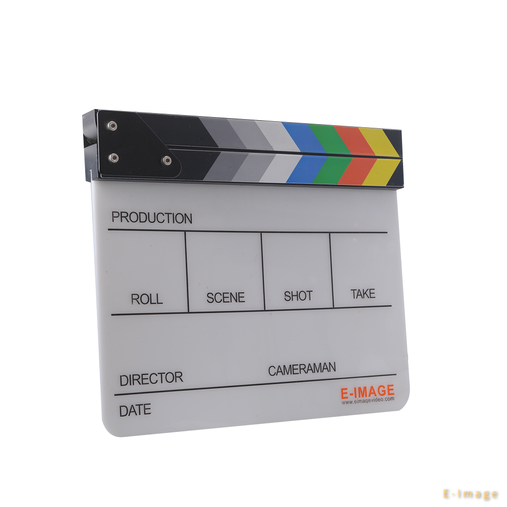 E-IMAGE ECB-04 Acrylic Professional ClapperBoard  For Movie Action Scene Director Film Clapperboard