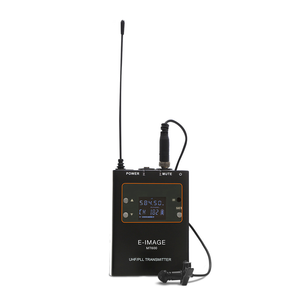 E-IMAGE MTR-S4 Professional Dual Trannel UHF receiver two body-pack collar outdoor wireless microphone