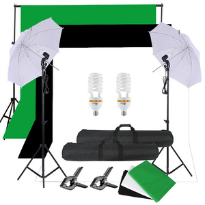 Photo Studio Backdrop Umbrella Lighting Light Kit Set + Background Support Stand Photography Backdrop Stand Kit