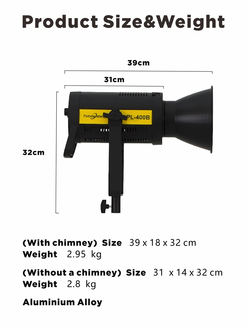 Fotobestway PL-150/300/400 LED Video COB studio Light 400W 5700K Photographic lighting equipment for Studio Photo Video Record