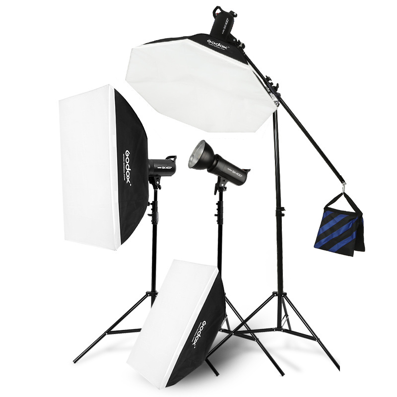 Godox SK400II 1200W Professional photographic lighting kit with softbox and stand photo studio accessories