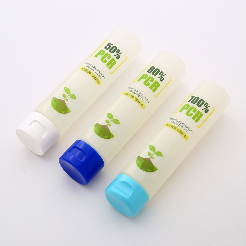 Packaging Facial Cleansing Body Lotion Spa Cosmetic Tube Eco-friendly 100% Recycle PCR Ocean Plastic 15/30/60/80/120ml Tube