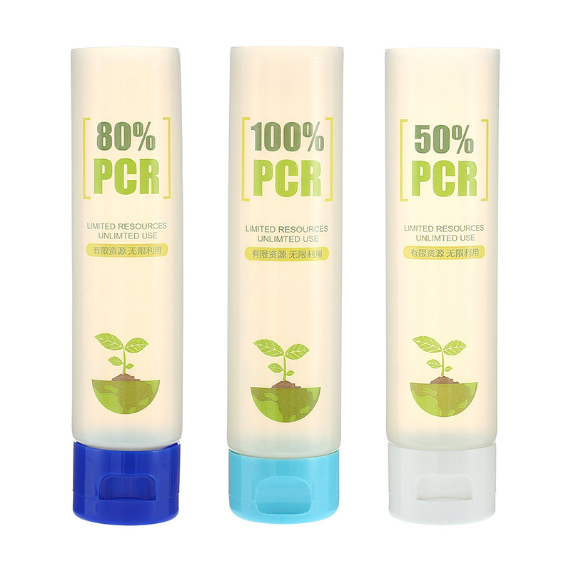 Packaging Facial Cleansing Body Lotion Spa Cosmetic Tube Eco-friendly 100% Recycle PCR Ocean Plastic 15/30/60/80/120ml Tube