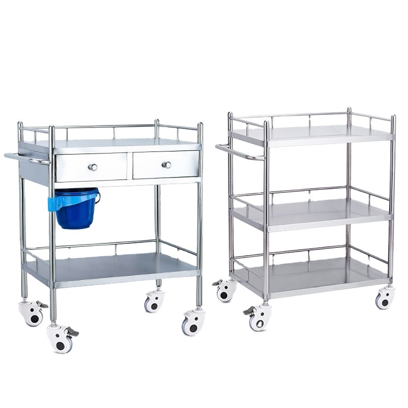 Hospital Surgical Instrument Trolley Stainless Steel Dressing Trolley