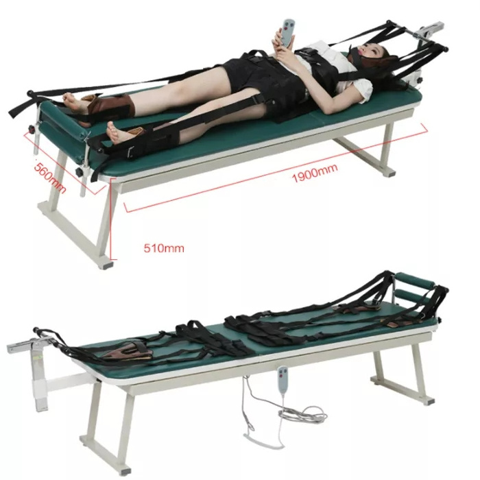 Hot Traction Device Hospital Cervical&Lumbar Electric Retractable Physiotherapy Traction Bed  Lumbar Traction Bed