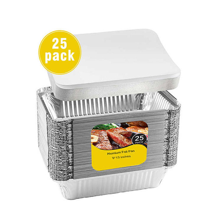 Disposable Aluminum Foil BBQ Rectangular Foil Tray