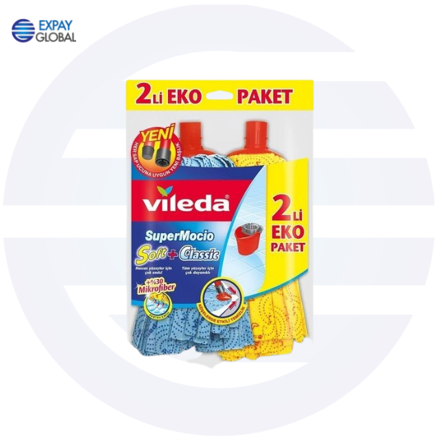 For Vileda Supermocio Mops 2' Eco Pack Microfiber