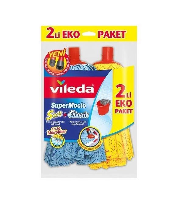 For Vileda Supermocio Mops 2' Eco Pack Microfiber