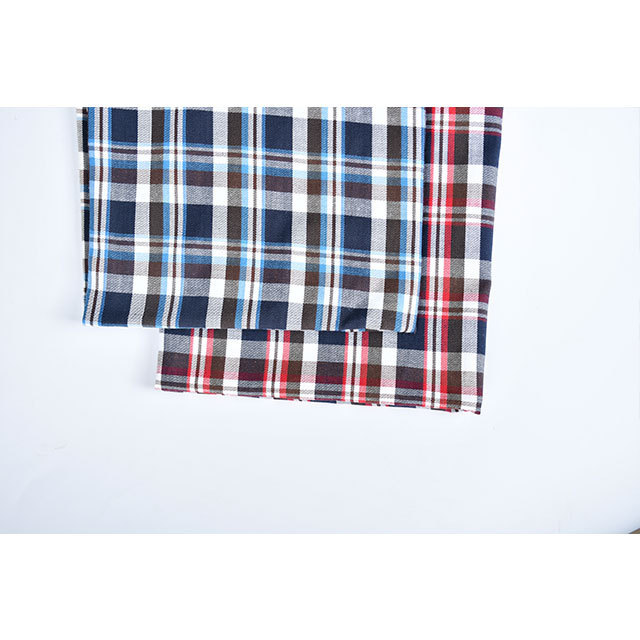 Stock lots yarn dyed plaids check polyester fabric for skirts shirt school uniform fabric